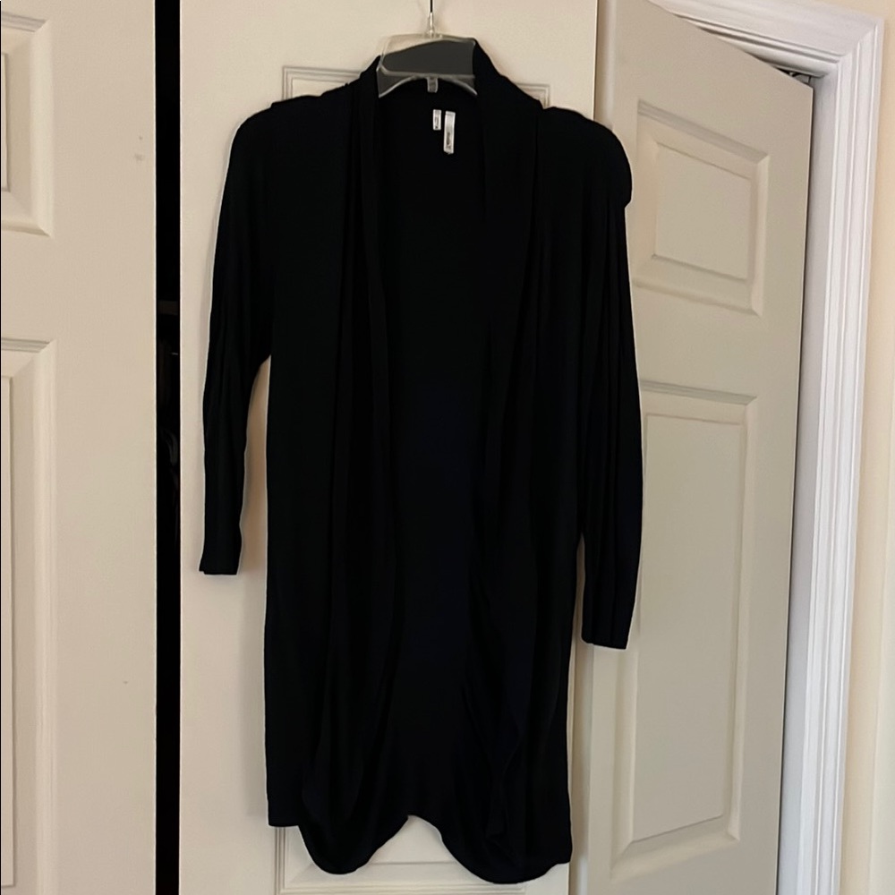 Studio Y Black Long Knit Cardigan Sweater
